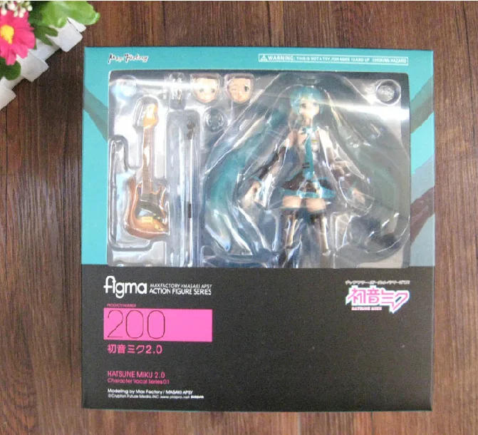 Новый FIGMA 200 Хацунэ Мику гитара версия аниме 15 см фигурку модель игрушки