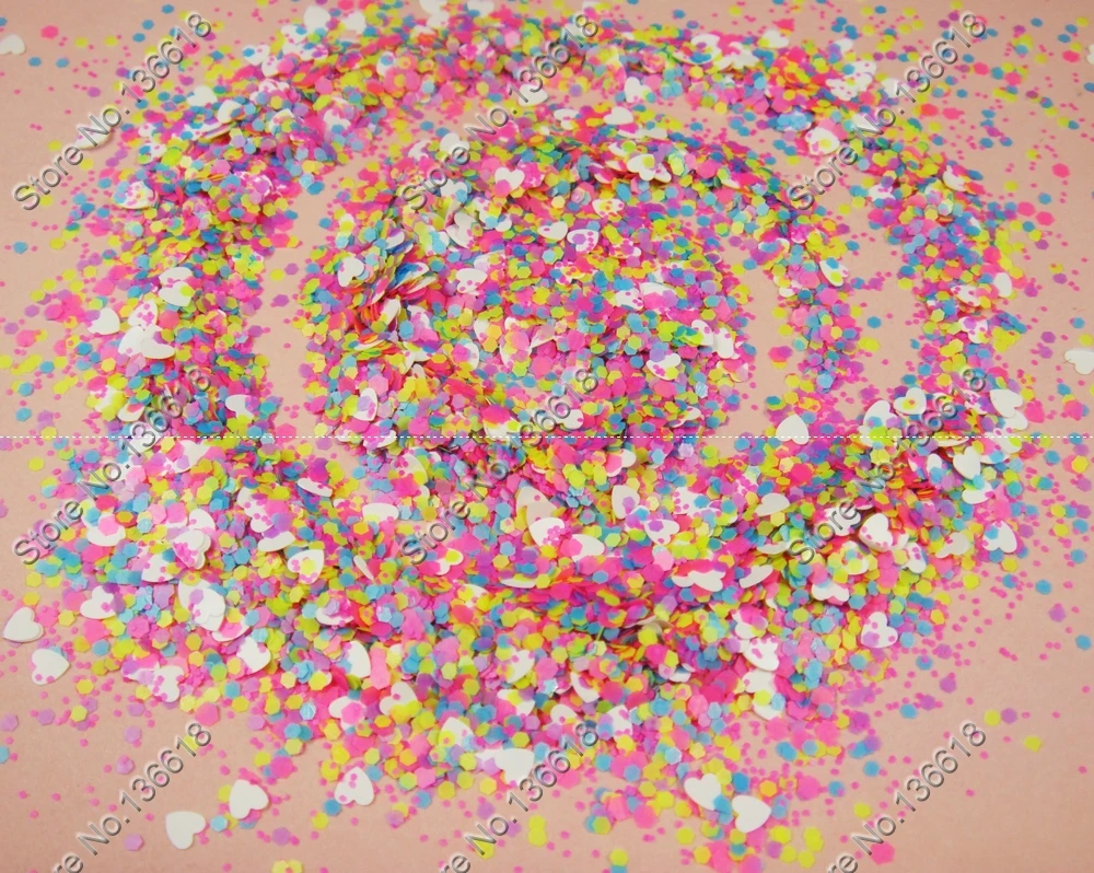 Стойкие к растворителям блестки матовые неоновые цвета смешанные шестиугольные