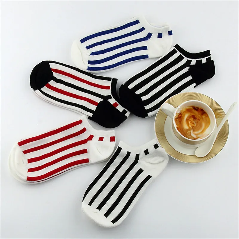 Горячая Продажа! женская Лодка Носки Весна Лето Хлопок Ретро Личности Полосы