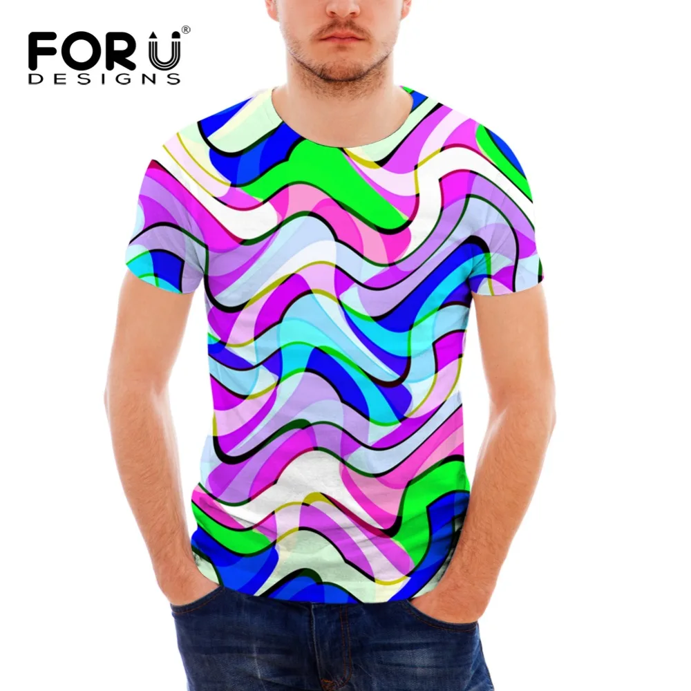 FORUDESIGN Повседневная футболка модная Лоскутная Мужская высокого качества с