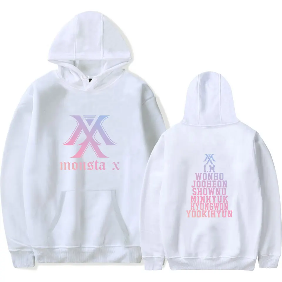Толстовка с капюшоном Kpop Monsta X для мужчин и женщин толстовка в стиле Харадзюку