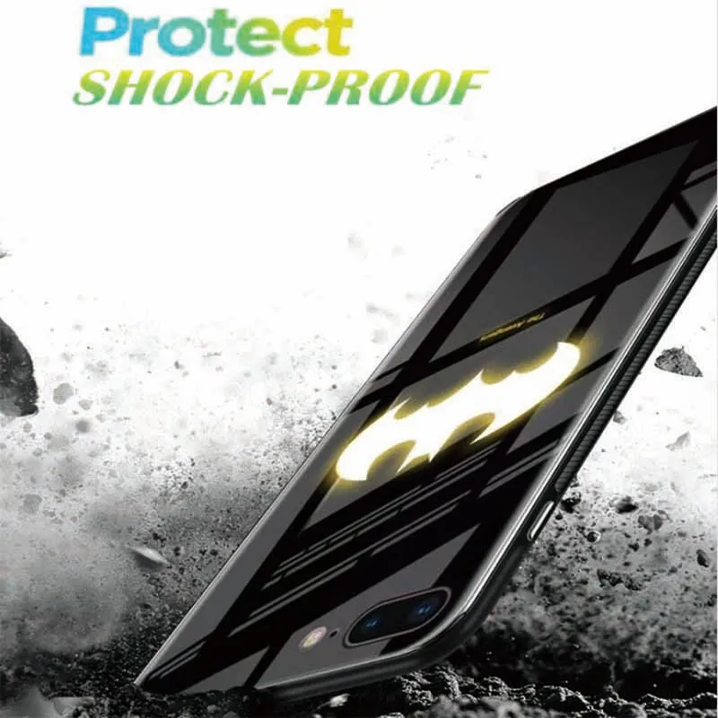 Marvel Phone Case for iphone XS MAX XR Xsmax Luminous Tempered Glass Super Hero For iPhone 6 6S 7 8 X 10 Plus Shell |