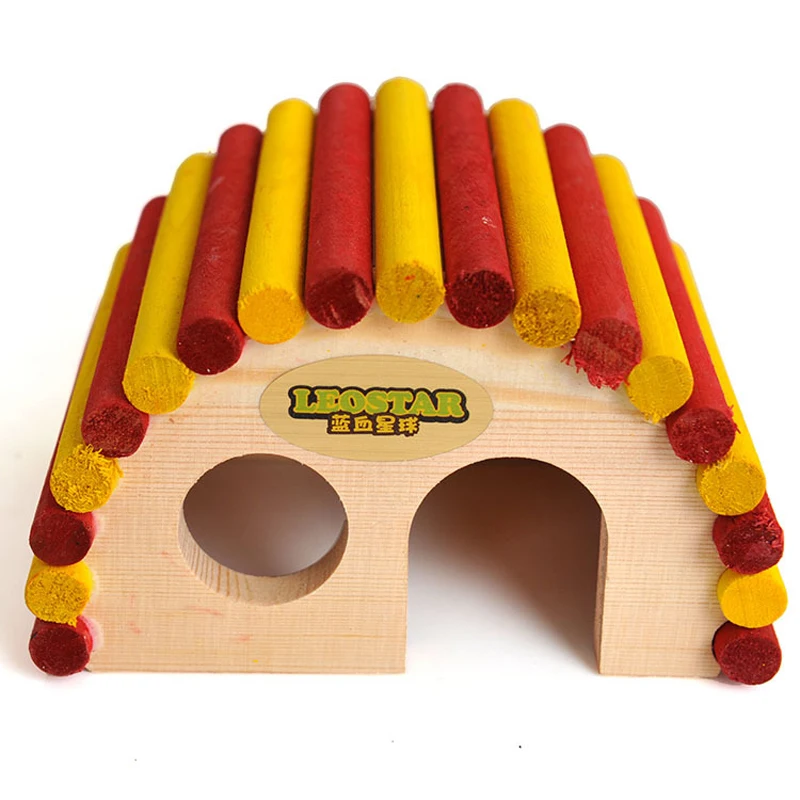 Здоровый высокое качество сосна красочный хомяк белка Арка деревянный домик