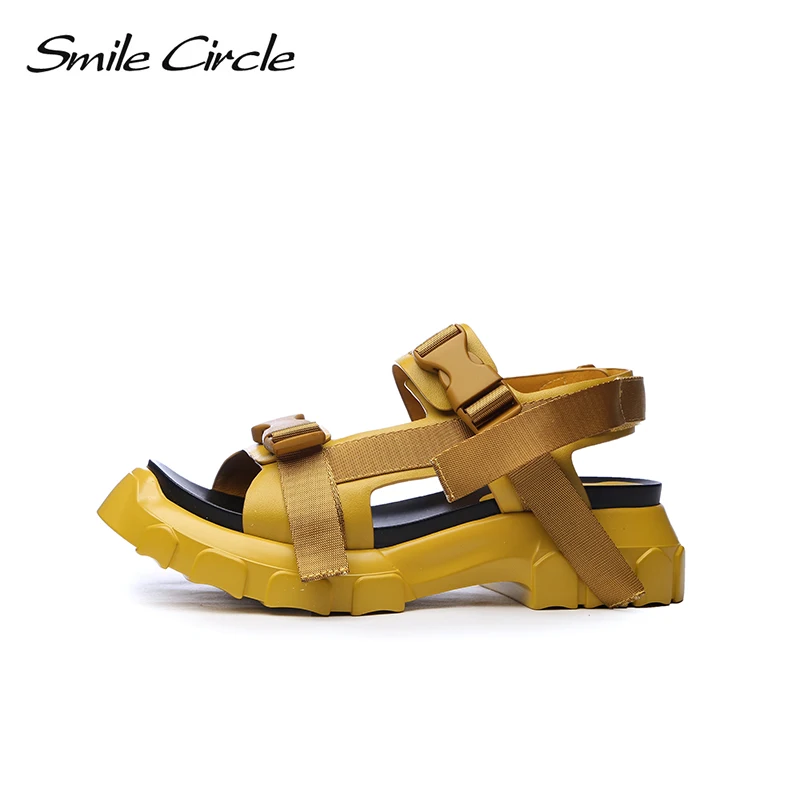 Smile Circle/2018 Летние Стильные повседневные сандалии для женщин модная обувь на