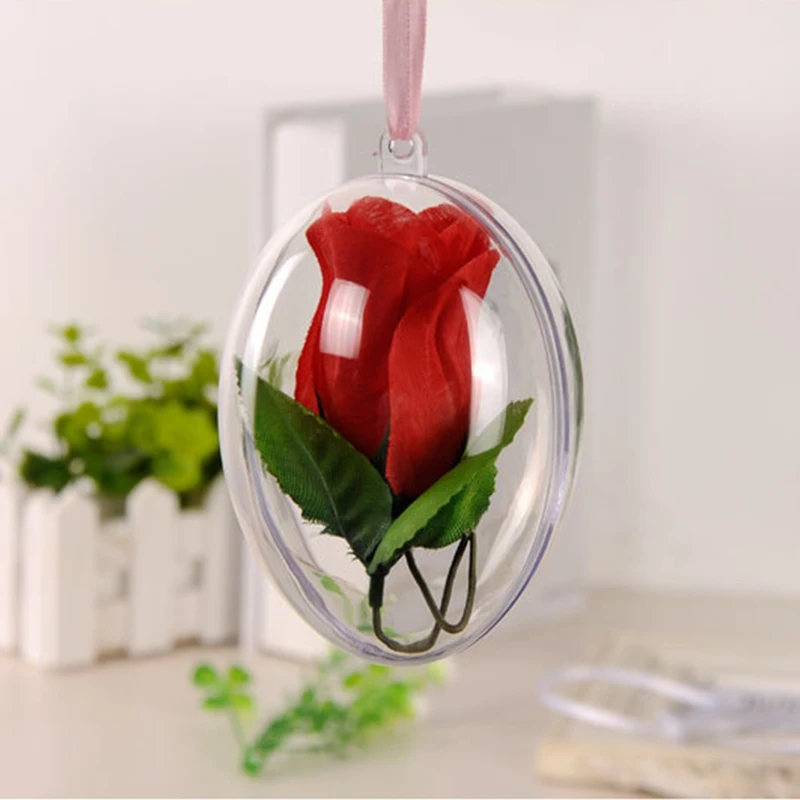 10pcs Easter Transparent Egg Plastic Clear Ornament Party Wedding Hanging Decorations Ball Kid Favors Candy Gift Box Flowers | Дом и сад
