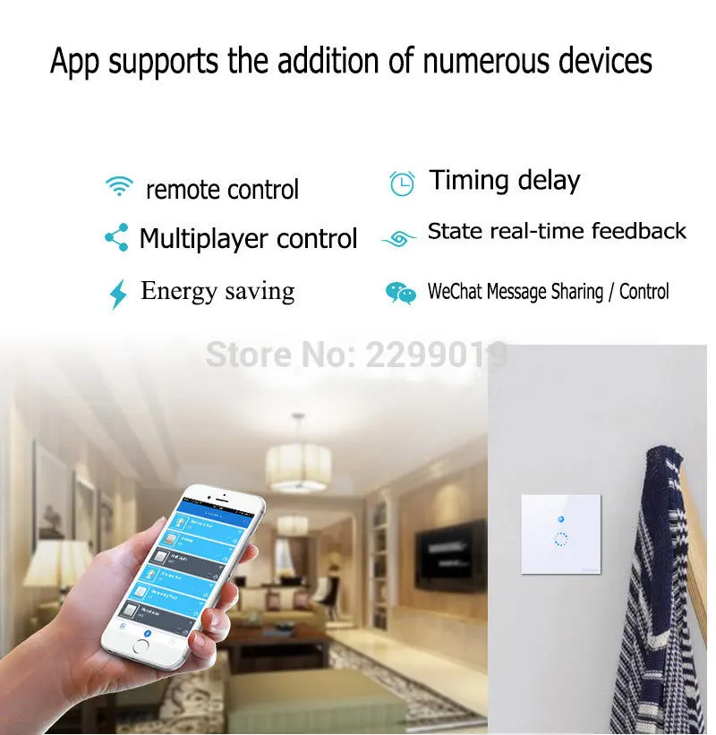 Sonoff Touch EU US Wifi настенный сенсорный выключатель 1 банда 1 способ беспроводной пульт дистанционного управления ламповое реле приложение Управление работает с Alexa Google Home