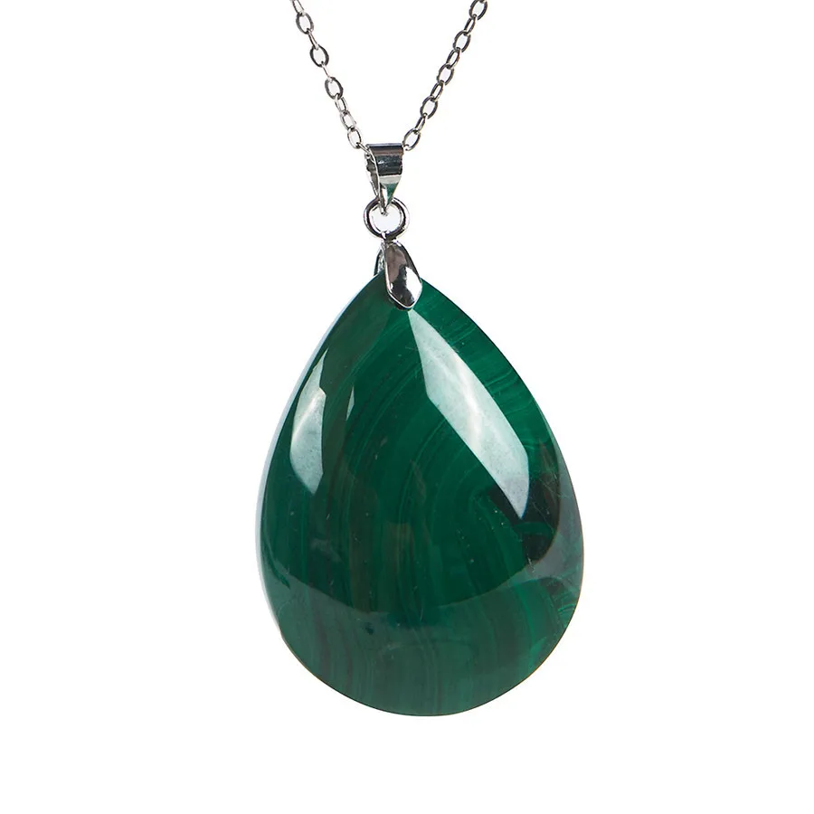 Подлинная Зеленый Натуральный Малахит хризоколла Цепочки и ожерелья подвеска