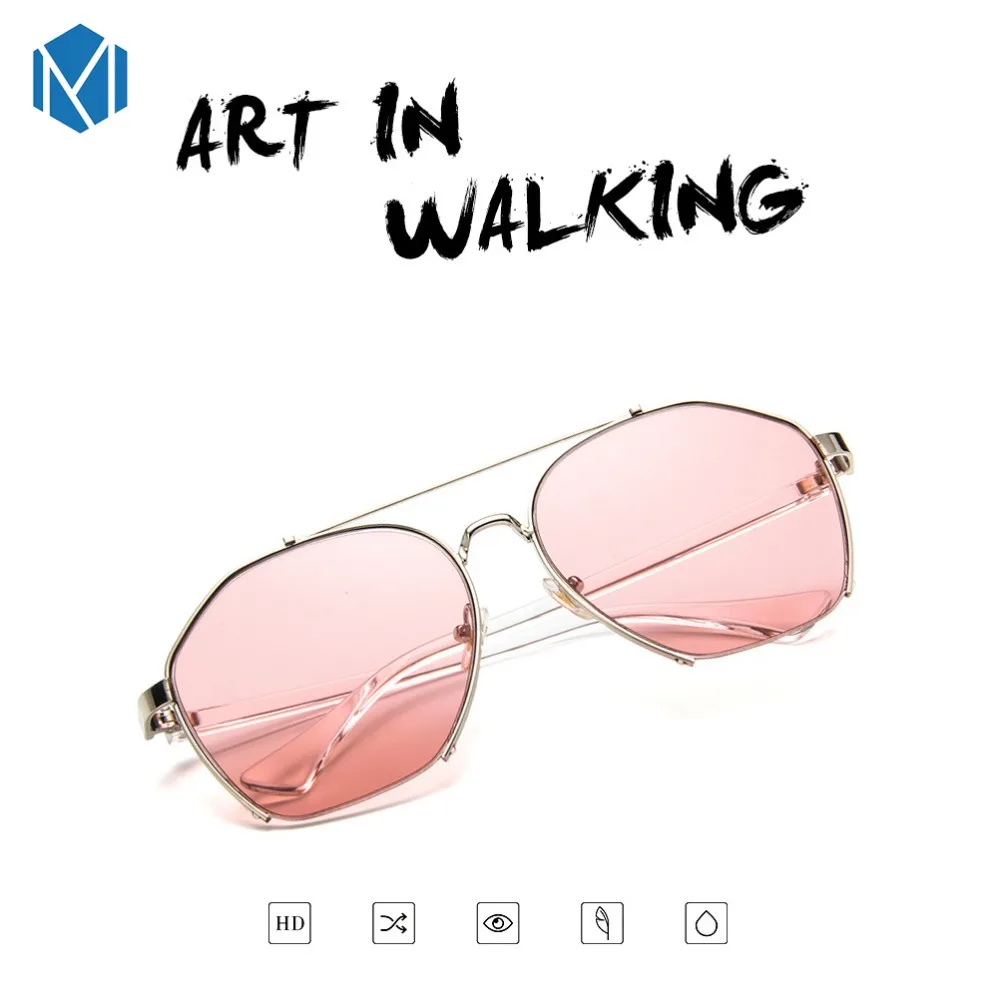 Женские солнцезащитные очки с геометрическим рисунком MISM большие размеры яркие