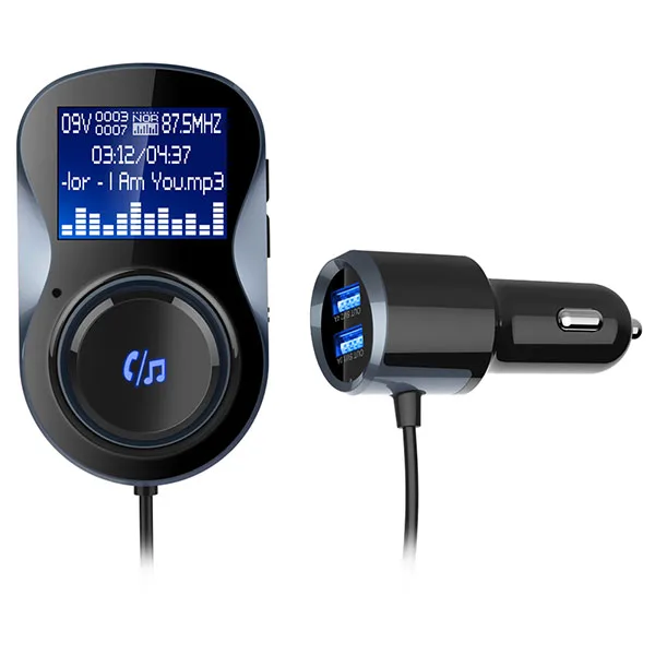 Универсальный Автомобильный комплект громкой связи Bluetooth FM передатчик Радио адаптер Автомобильный MP3-плеер карты памяти Bluetooth двойной зарядное устройство USB для iPhone X, 8, 7, 6, Andriod - Тип штекера: Универсальный