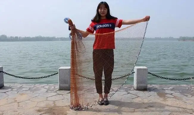 Кастинговая сеть Finefish американская ручная мелкоячеистая жаберная с грузилом и