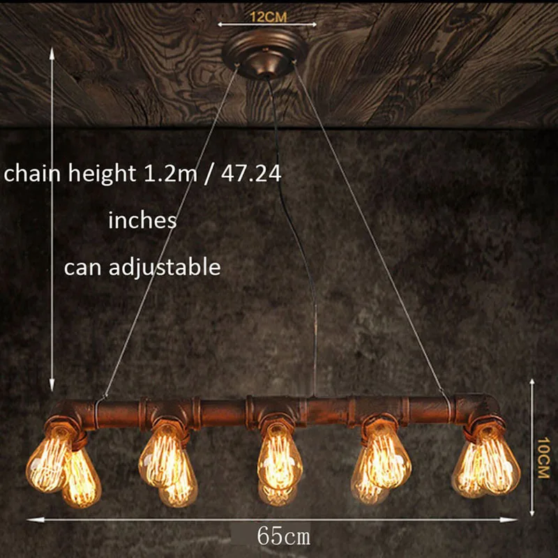 Винтажная индустриальная водопроводная Подвесная лампа для столовой бар