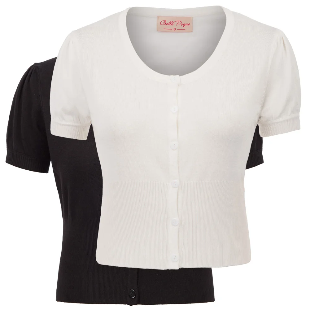 BP Women Short Sleeve Cardigan Button Placket Cropped Coat Tops Knitwear Jumpers |