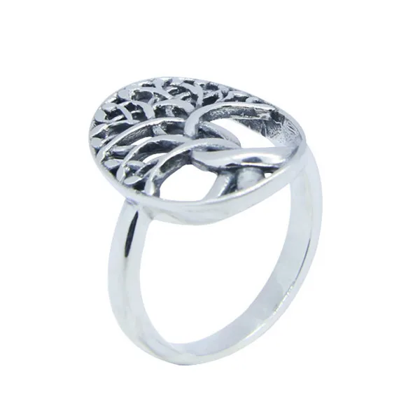 Women 925 Silver Ring Mini Cool Oval Top Quality Ladies Biker Living Tree | Украшения и аксессуары
