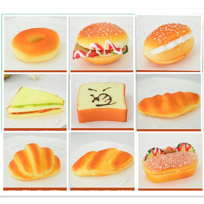 2 шт./лот Сжимаемый хлеб Хотдог сэндвич Гамбургер искусственные продукты игрушки