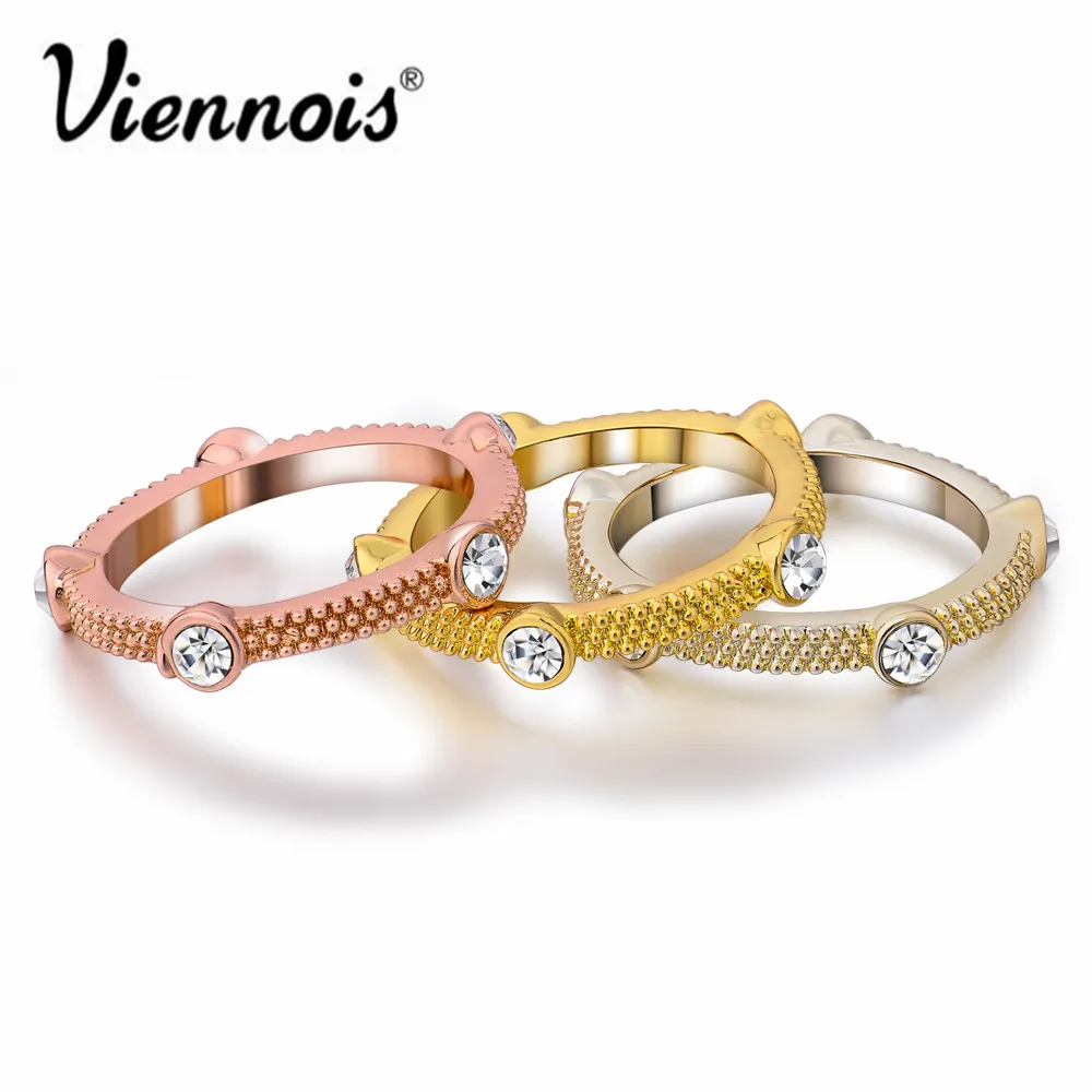 Viennois Новый Смешанного цвета Тройной Размер Кольца для Женщин Горный Хрусталь 3