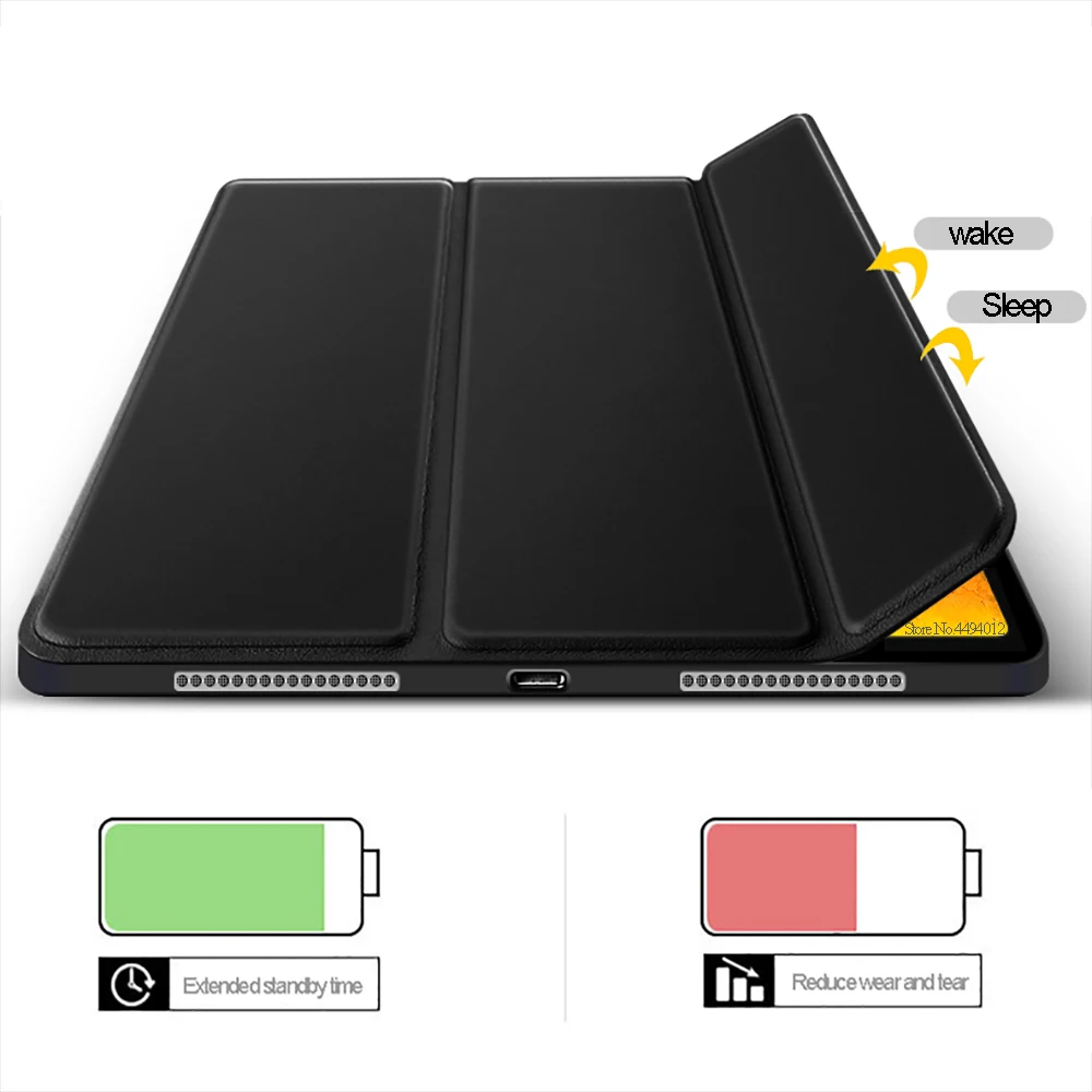 Умный Магнитный чехол для нового iPad Pro 11, мягкий чехол из искусственной кожи, трехслойный чехол-подставка для iPad Pro 11, чехол с функцией автоматического сна
