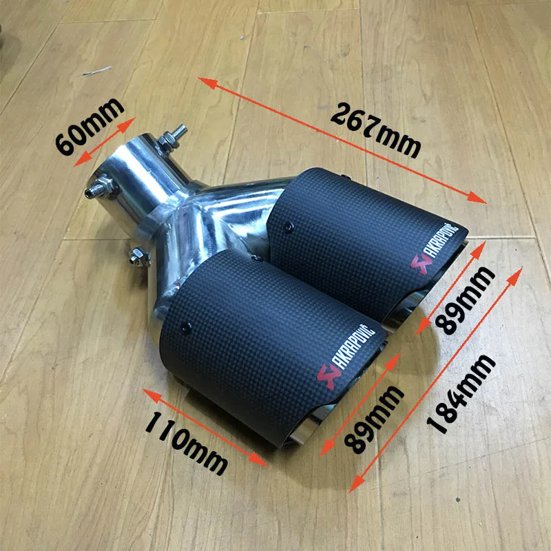 B Style Twin outlet Регулируемый угол Akrapovic углеродного волокна выхлопной наконечник для Fiat punto Kia rio 2 3 soul venga Forte Chevy Chevrolet cruze парус aveo - Цвет: B Style Twin outlet