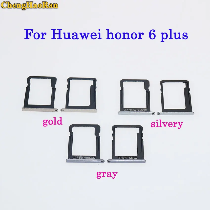 ChengHaoRan лоток для sim карты + карт Micro S D Huawei Honor 6 plus запасные части держатель слота