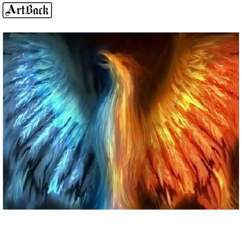 New 5d diy diamond painting fire phoenix dragon pattern 3d embroidery full square / round rhinestone decorative | Дом и сад