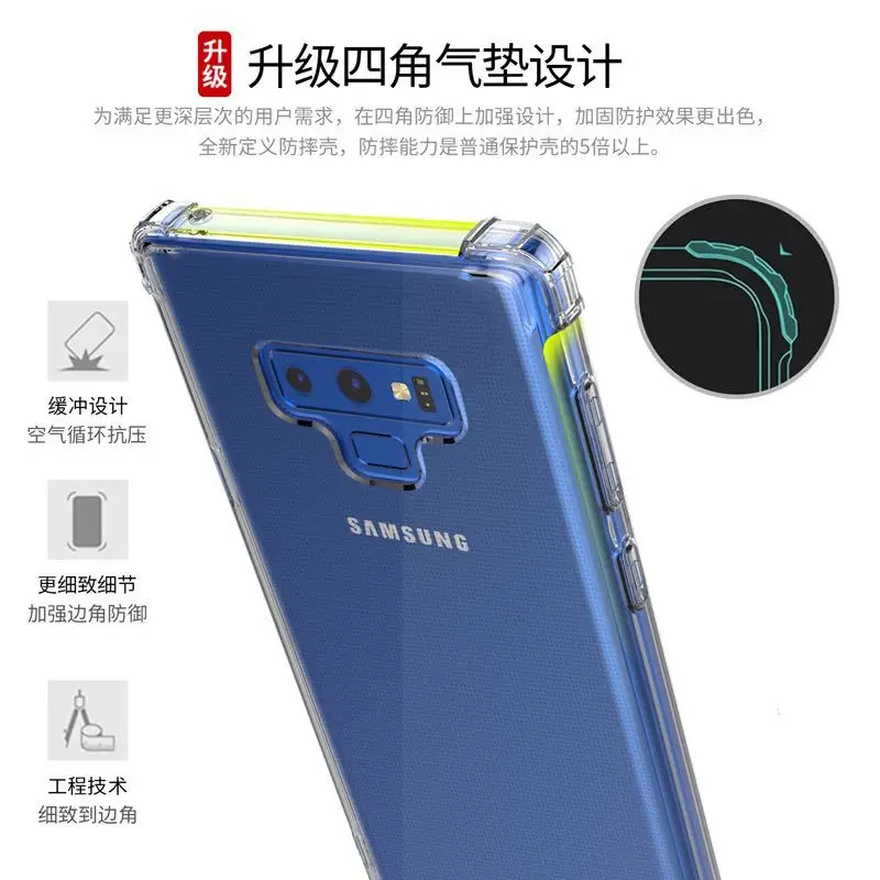 ShockProof Soft Silicone Clear Case for Samsung Galaxy A6 A8 J2 Pro j4 J6 J8 2018 S8 S9 Plus Note 5 8 9 J5 J7 Prime Cover | Мобильные