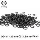 10 шт фторкаучуковое Кольцо черное уплотнительное кольцо FKM CS: резиновое уплотнительное кольцо, 3,5 мм, OD11121314151617181920 мм