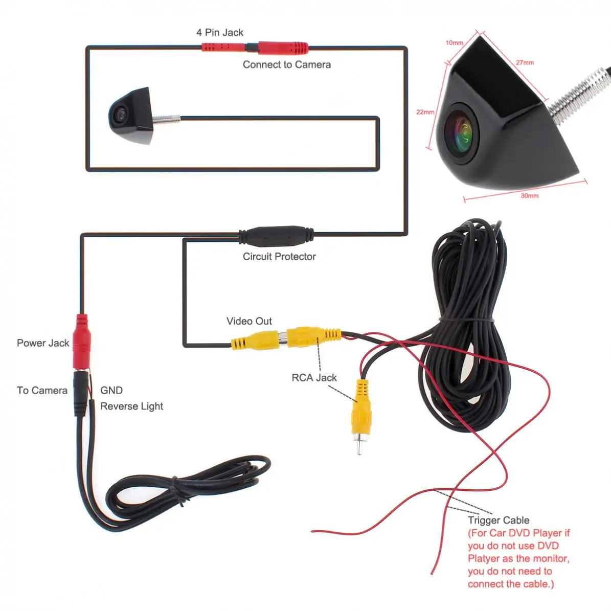 Схема подсоединения камеры заднего вида на автомобиле