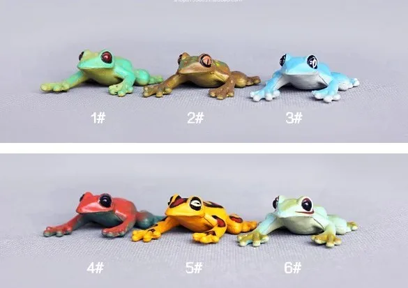 Набор лягушек из ПВХ 4 см в виде животных 6 шт./компл. подарок для коллекции|gift