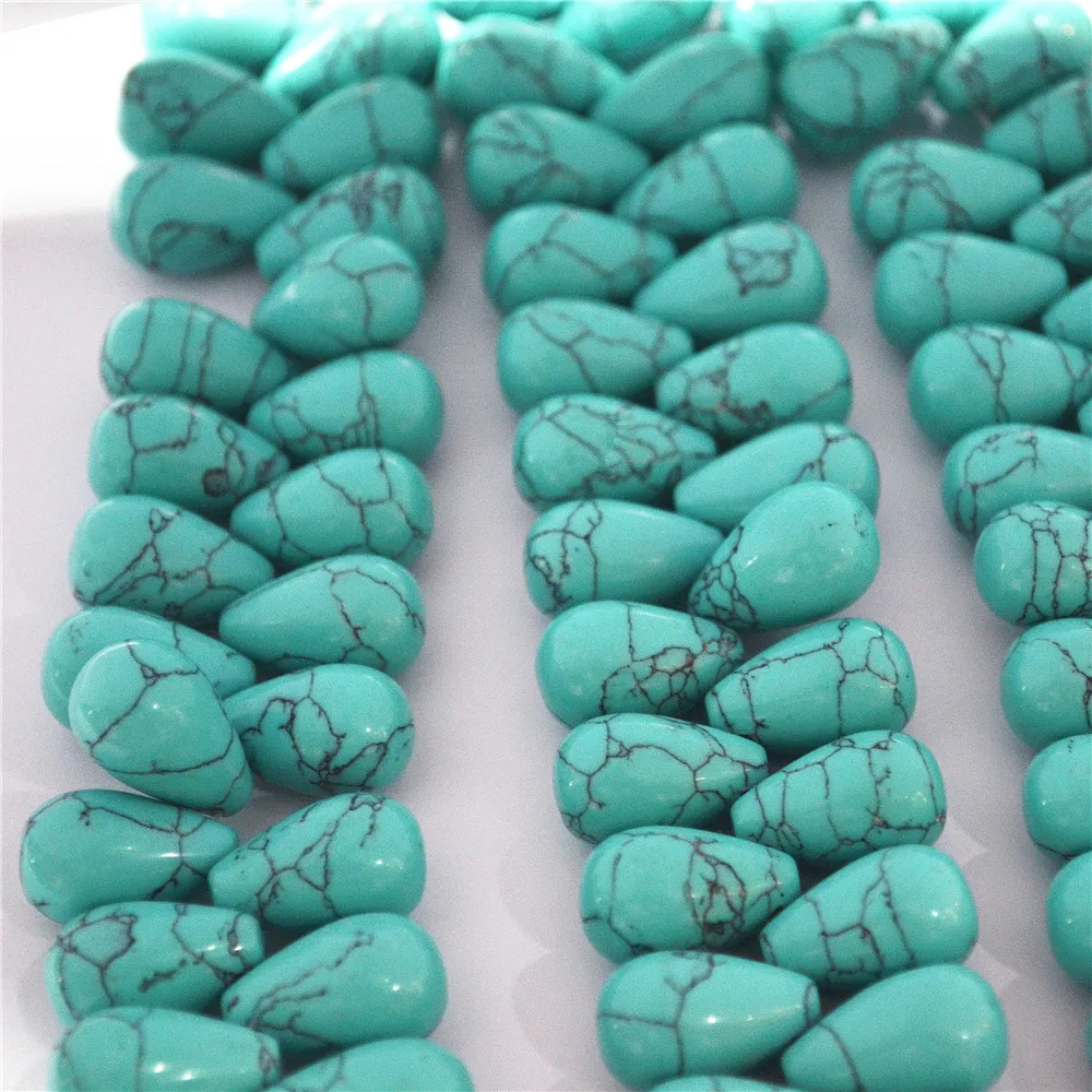 28 шт. Натуральный Камень капли воды груша Форма Бусины синий Howlite камень из бисера