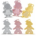 Милые Подвески Корона на удачу для маленьких девочек и мальчиков, соединители сделай сам для браслетов, ювелирные изделия из меди и циркония, Детские подвески, 5 шт.