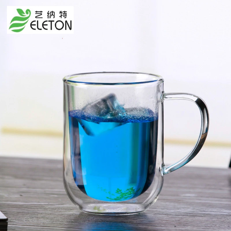 ELETON 350 мл двойная офисная креативная прозрачная чашка утолщенная термостойкая
