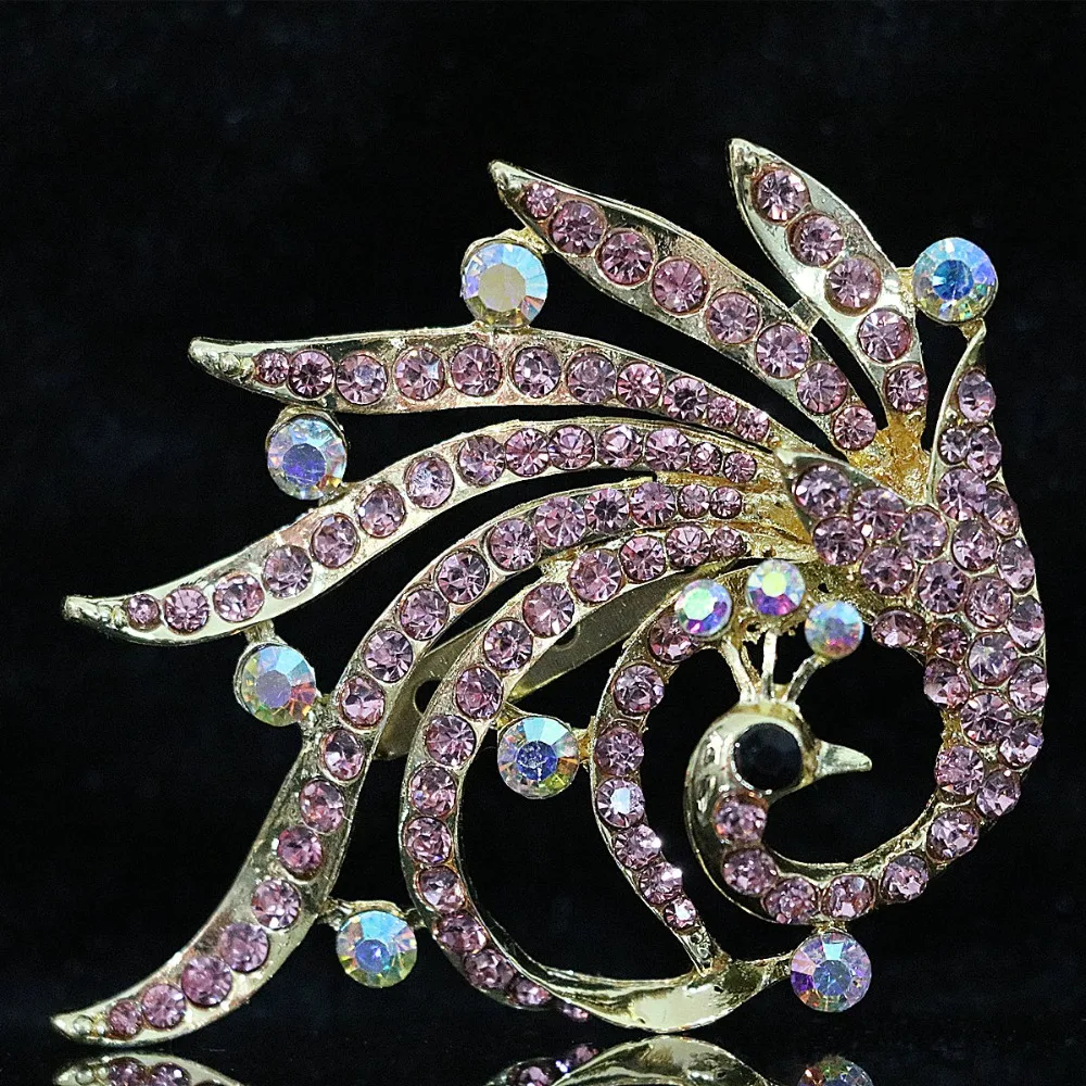 Горячая австрийский Цвет Красочные Павлин Брошь для женщин Кристалл Стразы