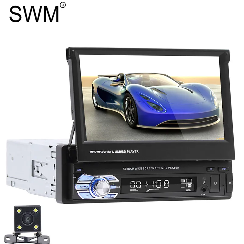 Radio with Cam 1 " 2 Din автомобильное радио gps 2dinCassette плеер обратная камера Handsfree 1080P сенсорный экран автомобильное Аудио Стерео Авторадио Bluetooth AUX - Цвет: Radio with Cam 1