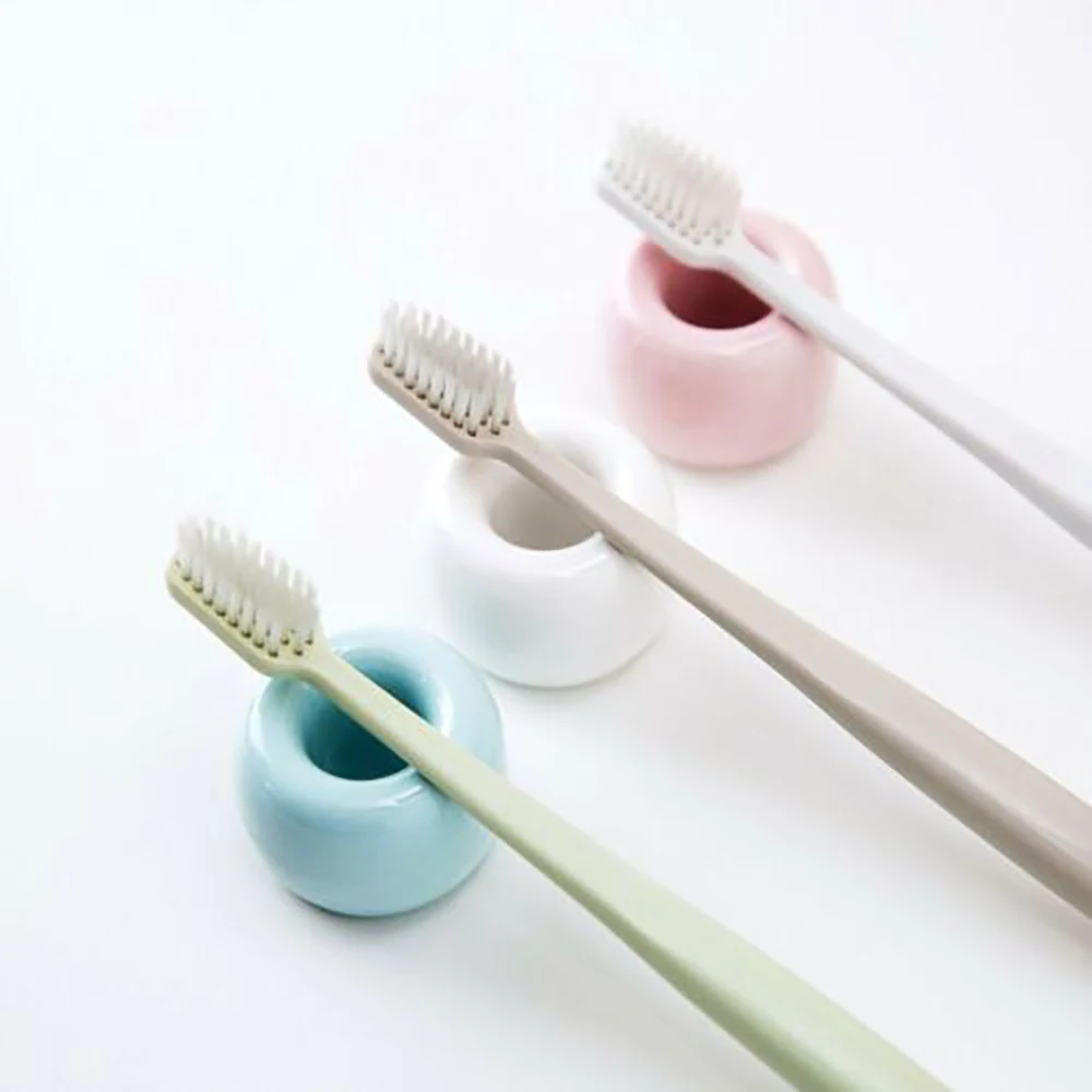 Simple Creative Ceramic Toothbrush Holder Storage Rack Bathroom Shower Tooth Brush Stand Shelf Bath Accessories | Дом и сад