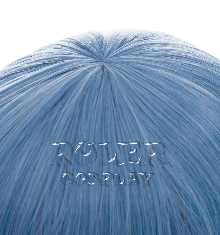 80 см синий смешанный волнистый синтетический парик с длинными волосами аниме