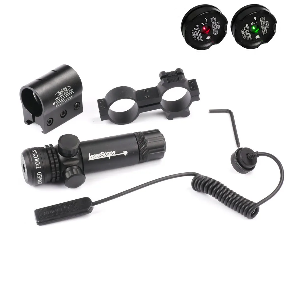 Тактический с красным лазером/зеленый точечный прицел лазер 20 мм Пикатинни