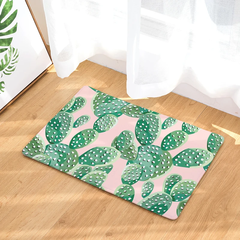 Новые противоскользящие ковры с зеленым растительным принтом коврики для ванной