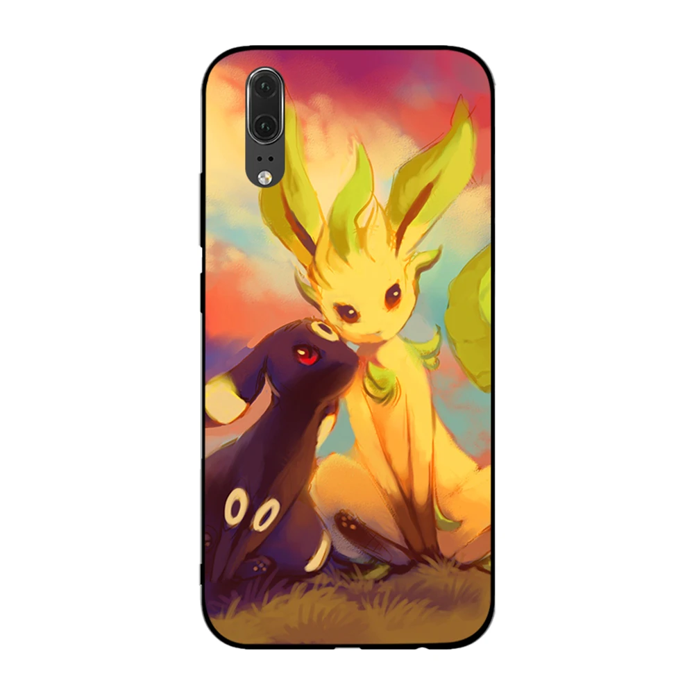 Розовый мягкий чехол love Umbreon и Espeon для Huawei Y6 Y7 Y9 Prime 2017 2018 2019 Nova 2i 3 4 3i Lite Mate 10 20 Pro |