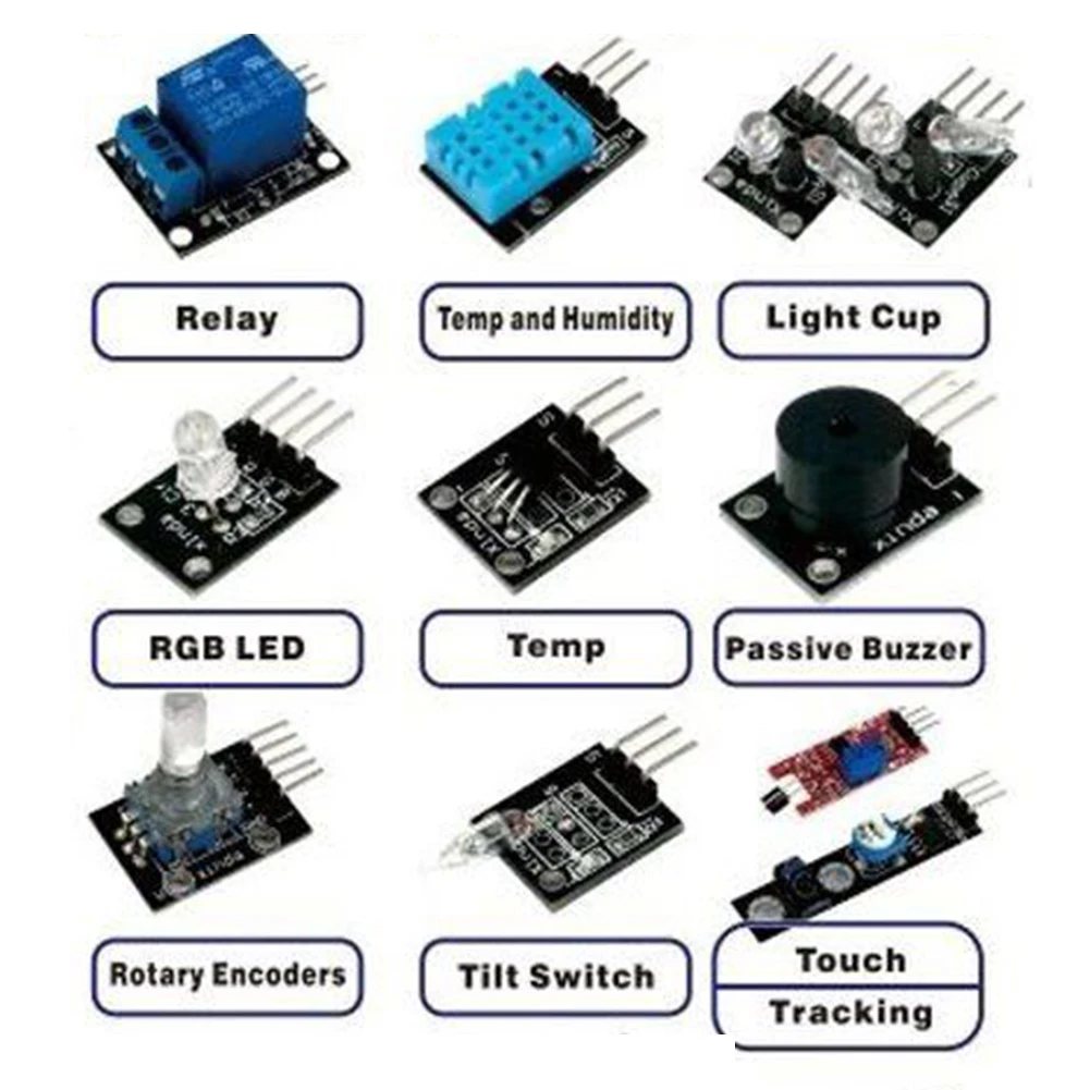 37 Сенсор s Ассортимент Комплект в 1 модуль Starter Kit MCU Educ inclue 2 цвет светодиодный