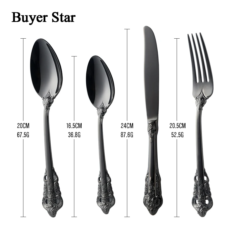 Набор столовых приборов в стиле ретро из нержавеющей стали 18/10 24 шт.|flatware set|retro