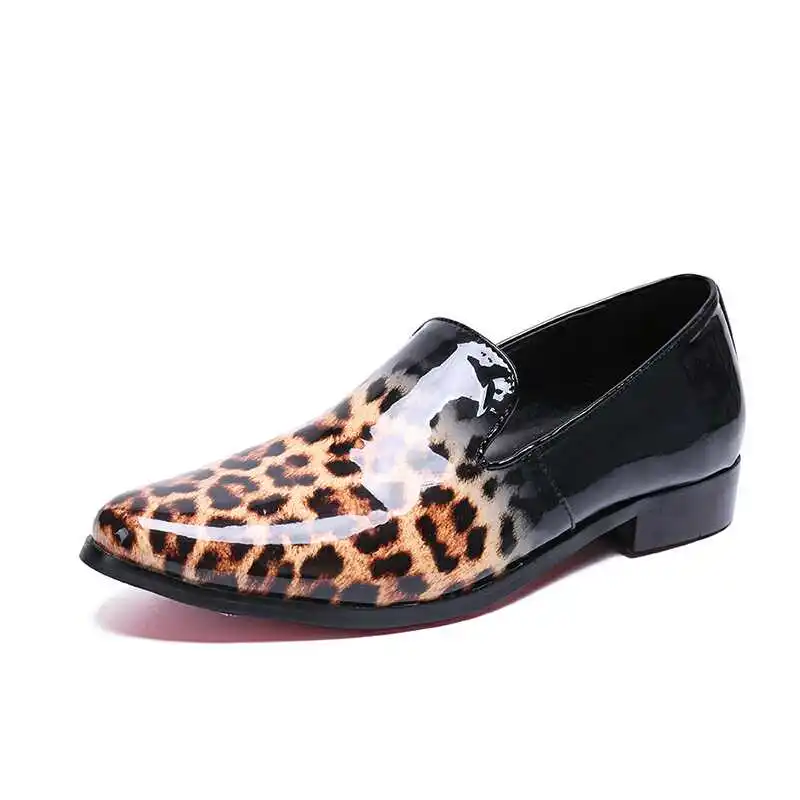 Wild Leopard/мужские модные повседневные лоферы с заплатками обувь на плоской подошве