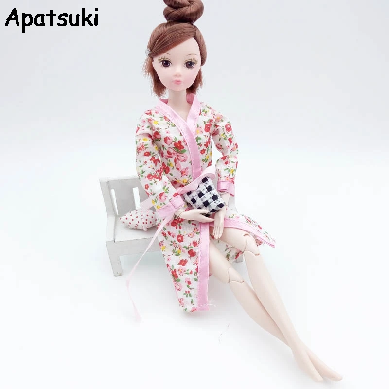 Детская игрушка розовый цветок Одежда для куклы Барби 1/6 Пижамный Костюм Пижама