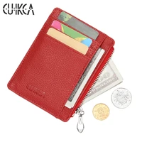 cuikca new credit card id holders pu leather slim women wallet zipper coin purse license card case card id holders