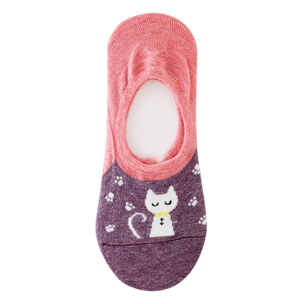 Модные хлопковые носки Kawaii Милые повседневные короткие с изображением котенка и