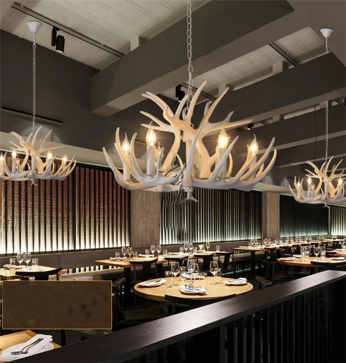 Подвесная лампа в европейском стиле с оленем винтажная виде белого оленя из