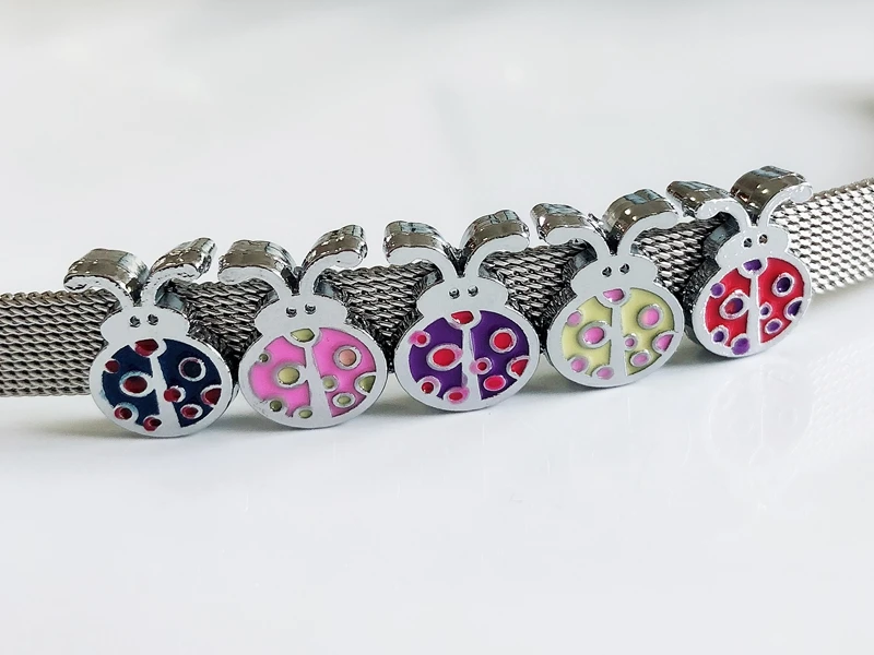 10 шт. DIY аксессуары Божья коровка горка Шарм бисера 8 мм собачий ошейник
