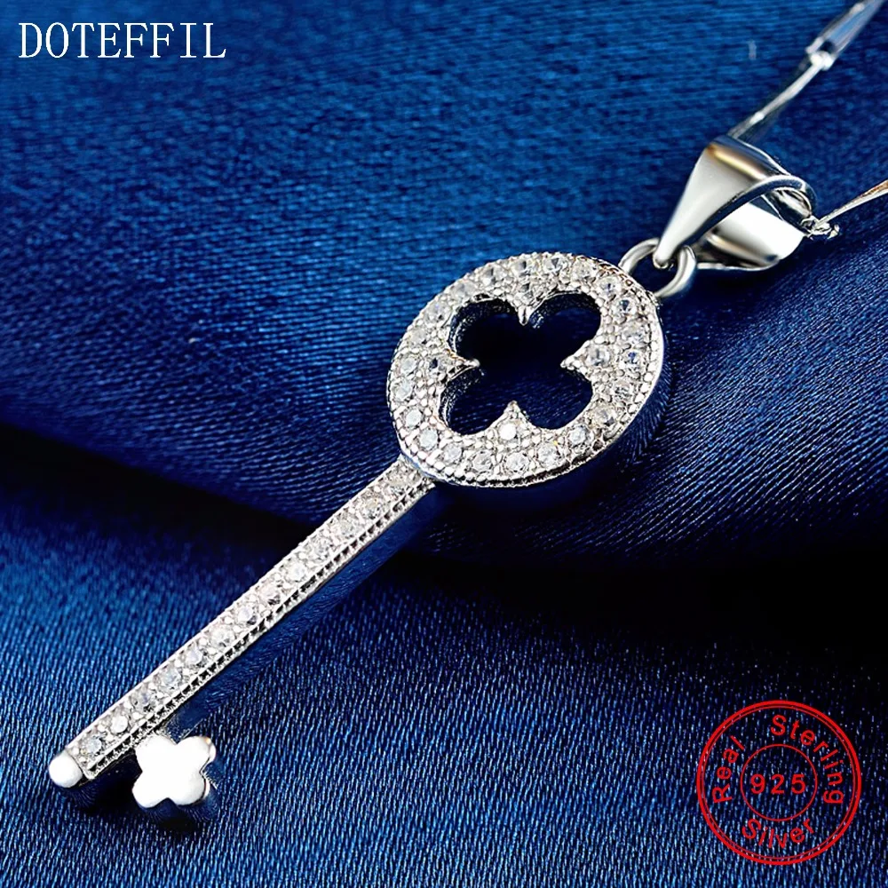 Женское ожерелье из серебра 925 пробы с фианитами|key necklace|jewelry necklacenecklace high quality |