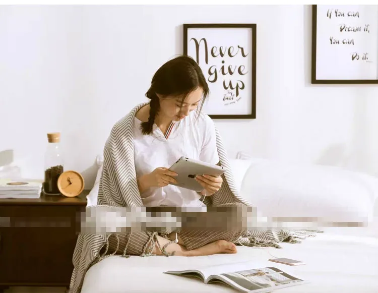 Бесплатная доставка одноразмерное светло-серое Полосатое покрывало для отдыха в