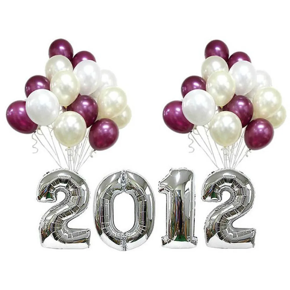 30 дюймовые золотистые и Серебристые фольгированные шары с цифрами баллоны