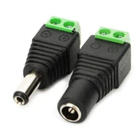1pcs female male dc power cable connector 5 5mmx2 1mm jack plug connection for 5050 5630 3528 single color led strip cctv camera