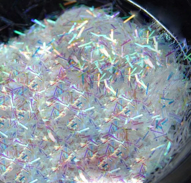 Горячая 1jar 0,2*3 мм Голографическая мишура для ногтей в полоску с коротким стержнем формы блеск для украшения ногтей# PLA04-3